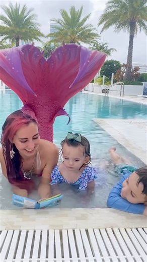 I believe in magic! 🥹✨ #mermaid #magic #mermaidparty #poolparty #cutebaby #mermaidtail #h2o #swim