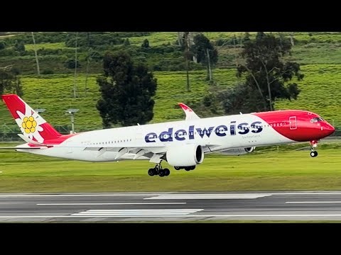 AIRBUS 350 DE EDELWEISS SE DEJÓ VER EN BOGOTÁ