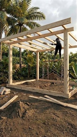Transforming Empty Land into a Beautiful Survival Garden Shelter 🌿