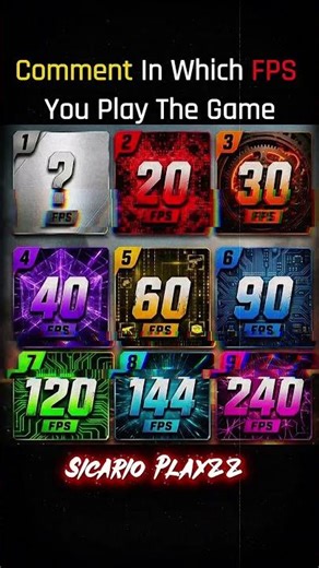 What’s Your FPS? 💬 20 FPS to 240 FPS ! 📊 #SicarioPlayzz #BGMI #gaming
