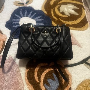 Kate Spade Black Quilted Shoulder Bag with Gold Hardware