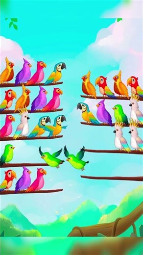 Can You Solve This Bird Sort Puzzle? 🐦✨ Brain Teaser Challenge! #Shorts #asmr #birdsort