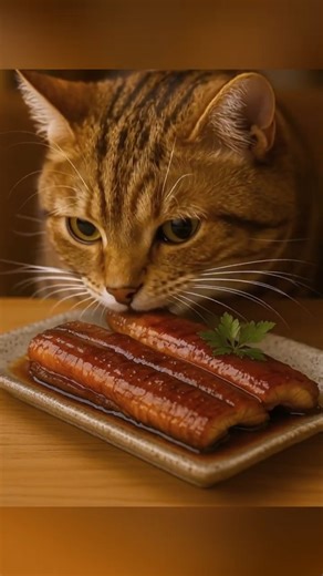 Meowko Can’t Resist That Glazed Unagi! 🍶 #shorts #catmeow #cutecat