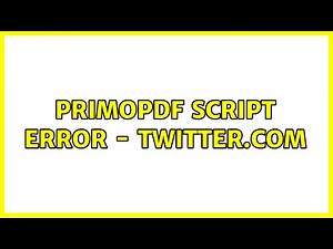 PrimoPDF script error - twitter.com