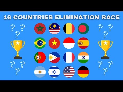 16 Countries Elimination Marble Race with 15 legs in Algodoo #3