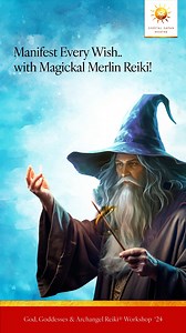 Did you know that Legendary Master Magician Merlin is an ascended Master with the power to manifest wishes? Master Merlin Reiki merges the Energy of Reiki with Master Merlin’s to enhance your ability to fulfil each and every desire! Sign up for the upcoming God, Goddess & Archangel Reiki® Workshop to learn how you too, can harness his powers of wish manifestation! Click the Link below for complete Workshop details. https://workshops.sheetalsapan.com/ Reserve Your Spot Now! [ Law Of Attraction, M