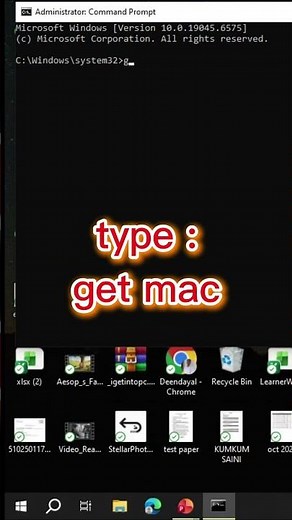 How To Get Mac Address In Command Prompt | #commandprompt #gadgets #tech #shorts #cmd
