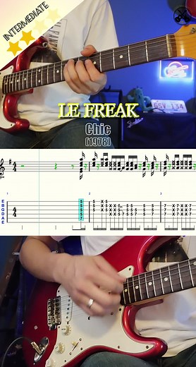 Le Freak - Chic Guitar Riff Tutorial