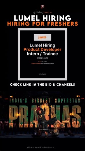 Hiring Hustle | Dev Duo | T&T techies on Instagram: "Lumel hiring for freshers Job application link posted Please check the link in the bio"