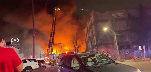 Massive fire breaks out at industrial building in NJ
