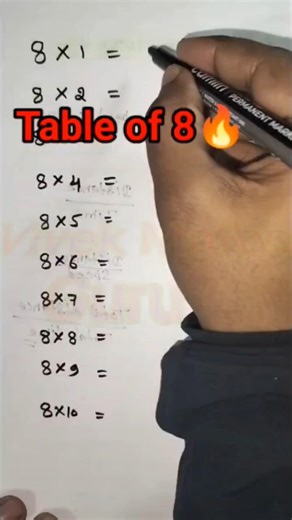 Write Table of 8 with easy method|#maths #shorts