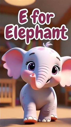 E for Elephant 🐘 | Learn ABC with Cute Baby Cartoon | Toddler Learning