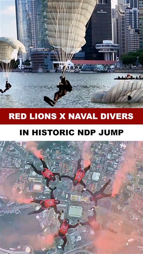 Red Lions and Naval Divers to pull off first-ever Jump of Unity, landing at the Padang and Marina Bay. #NDP2025 #JumpOfUnity #RedLions #NavalDivers | Ministry of Defence, Singapore (MINDEF)