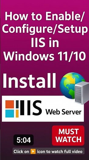 How to Enable, Configure & Setup IIS in Windows 11/10 | Install IIS Web Server #shorts #iis