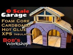 O Scale Garage Fire Station Factory Foam Core, Cardboard, Wood, Hot Glue XPS Insulation Menards