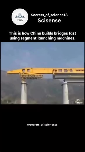 Scisense on Instagram: "This is how China builds bridges fast — using massive segment launching machines that lift, align, and place each concrete section with incredible precision. It’s a perfect blend of engineering power and smart automation. Hashtags: #ChinaEngineering #BridgeConstruction #SegmentLauncher #EngineeringMarvel #ModernInfrastructure #ConstructionTech"