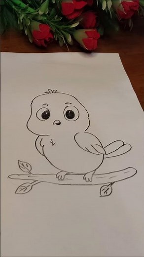 Cute Little Bird Drawing 🐦 | Easy Pencil Sketch for Beginners #pencilsketch #birdart #youtubeshorts