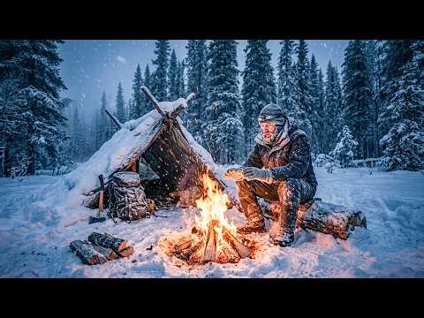 Life in the Forest – Solo Camping Overnight in -40°C Extreme Cold