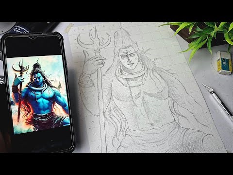 Angry Lord Shiva Drawing, Mahadev Drawing, Outline Tutorial