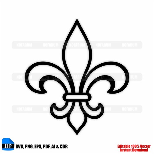 Fleur De Lis SVG, Minimalist Royal Line Art (digital Download) - Etsy