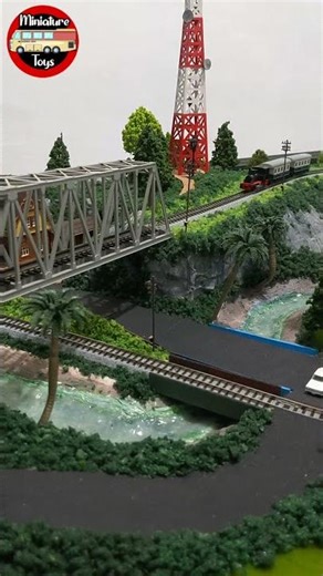 Kereta Miniatur Seperti Asli 🚂🚋🚋🚋😎 #keretamainan #miniaturkeretaapi #hobi #miniatur #diorama #skalaN