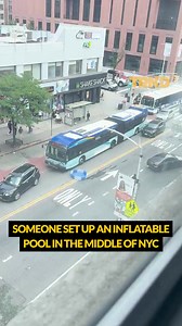 27K views · 14 reactions | Someone set up an inflatable pool in the middle of NYC 藍 | TRND | Facebook