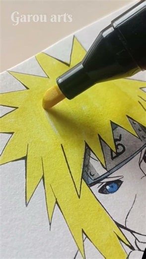 Drawing Namikaze Minato #naruto #minato #anime #coloring #watercolor #marker #drawing #art #kunai