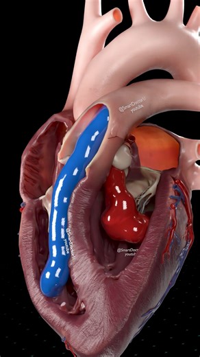Smart Doctor Ultra on Instagram: "Hidden Circulation Inside the Heart 🫀 - - This 3D animation shows the blood circulation inside the human heart — the part you never get to see in real life. You can follow the blood as it moves through the right side to the lungs and then returns to the left side before being pumped out through the aorta to the rest of the body. In this model, blue blood is used to represent deoxygenated blood (low in oxygen), and red blood represents oxygenated blood (rich in 
