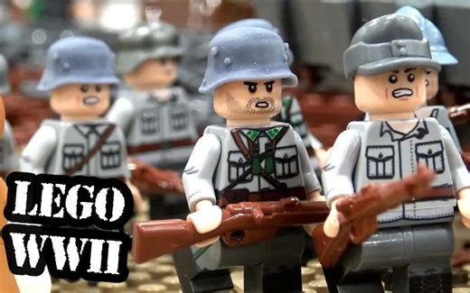 乐高第二次世界大战1944年卡累利阿的火车站中的装甲列车战斗场景MOC