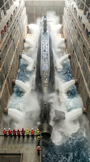 Watch A Massive Submarine Dry Dock Flood In Seconds! 😮🔥 | ArchBuild Studio #architecture