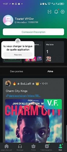 Comment changer la langue des l'application movie box