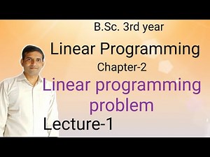 Linear programming problem | Bsc 3rd year | L-1 | Jitendra kumar