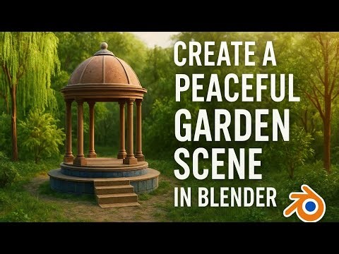 blender tutorial | magical garden gazebo scene with realistic lighting and fog