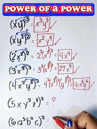 185K views · 9.1K reactions | LAWS OF EXPONENTS || POWER OF A POWER‼️ #math #mathteachergon #mathreview #mathturorials | Math Tutorials | Facebook