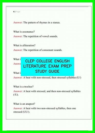 CLEP COLLEGE ENGLISH LITERATURE EXAM PREP STUDY GUIDE video