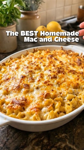 🧀🍝 The BEST Homemade Mac and Cheese (Ultra Creamy • Old-School Comfort • Better Than Any Box) This is the mac and cheese everyone argues about — creamy, cheesy, rich, and made completely from scratch. No powder, no shortcuts. Just tender pasta wrapped in a silky cheese sauce that bakes up bubbly with that irresistible golden top 🤍 This is the one people ask for again and again. ⏱️ Recipe Details Prep Time: 15 minutes Cook Time: 30–35 minutes Total Time: ~45–50 minutes Servings: 6–8 🧺 Ingredi