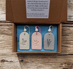 Clay & Lava Stone Essential Oil Diffuser Set: Aromatherapy Car Freshener - Etsy UK