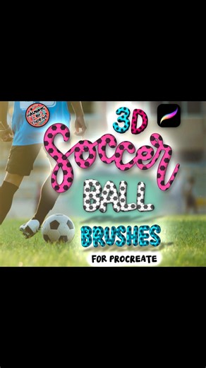 New Procreate 3D Soccer Lettering Brushes! #procreatebrush #procreatetips #worldcup #3dlettering