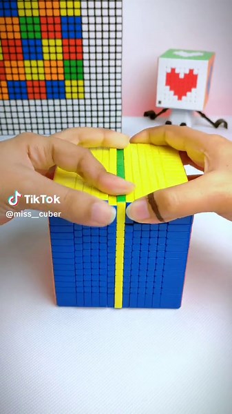 Rubik's Cube Heart Pattern Art