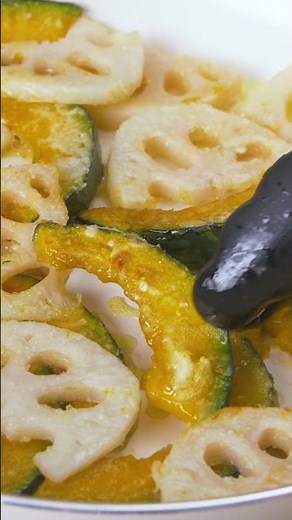 かぼちゃとれんこんの照り焼き | Pumpkin and lotus root teriyaki #簡単レシピ#かぼちゃ #れんこん