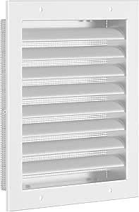 8"w X 8"h Wall Vents, Hon&Guan Aluminum Alloy Gable Vent door vents for Exterior Doors Attic Vents for Houses [Vent Opening: 6”x 6”h], White