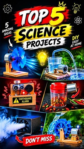 Top 5 Amazing Science Projects 🤯🔥 | #science #diy #experiment #shorts #vira #schoolprojct