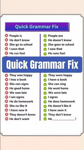 🔴 Quick Grammar Fix | Improve Your English Fast & Easily