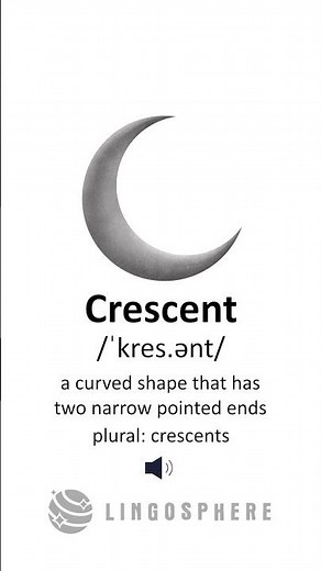 Learn English Word CRESCENT 🌙 | Meaning, Pronunciation & Examples | Vocabulary for Beginners