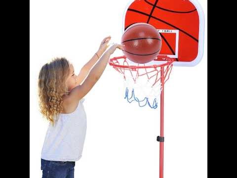 Adjustable Basketball Hoop Stand | Height Adjustable Indoor & Outdoor Basketball Set for Kids