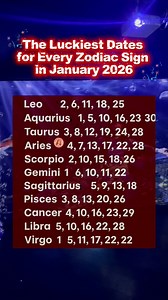185K views · 1K reactions | January 2026 opens the year with fresh energy, bold intentions, and powerful cosmic alignments. Each zodiac sign has specific dates this month when luck flows more easily—perfect for starting projects, making decisions, attracting love, or manifesting abundance. Pay attention to these days and use them wisely, because the universe is quietly working in your favor. #ZodiacLuck #January2026 #AstrologyVibes #LuckyDates #fblifestyle | Sabrosong Pinoy | Facebook