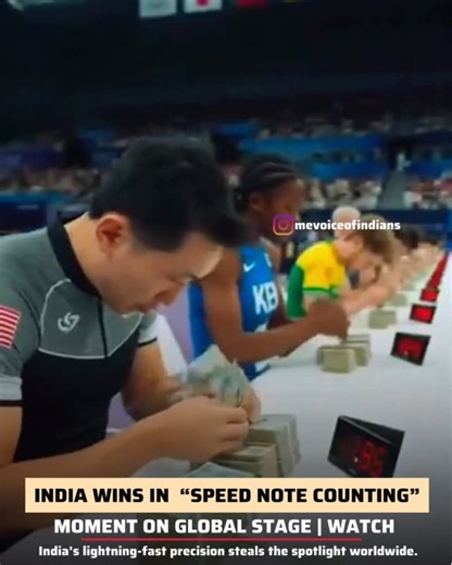 @mevoiceofindians on Instagram: "India once again proved its unmatched skills on the global stage by winning the viral “Speed Note Counting” moment at an international platform, leaving the world amazed with sheer precision and lightning-fast accuracy. The clip of the Indian representative swiftly counting currency has taken social media by storm, turning a routine task into a symbol of efficiency, focus, and dedication. This light-hearted yet proud moment has sparked laughter, admiration, and n