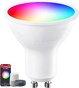 TORCHSTAR GU10 WiFi Smart Spotlight Bulbs, 2000K-5000K RGB LED Color Changing Light, Compatible with Alexa Google Home & Smart Life, 5W 40W Equivalent, Dimmable, No Hub Required