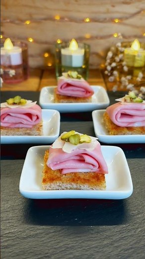 Mortadella, Parmesan & Pistachios on Crispy Crostini 🇮🇹 #shorts #recipe #foodie