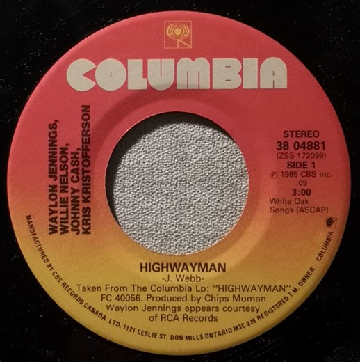 Waylon Jennings, Willie Nelson, Johnny Cash, Kris Kristofferson / Johnny Cash & Willie Nelson - Highwayman